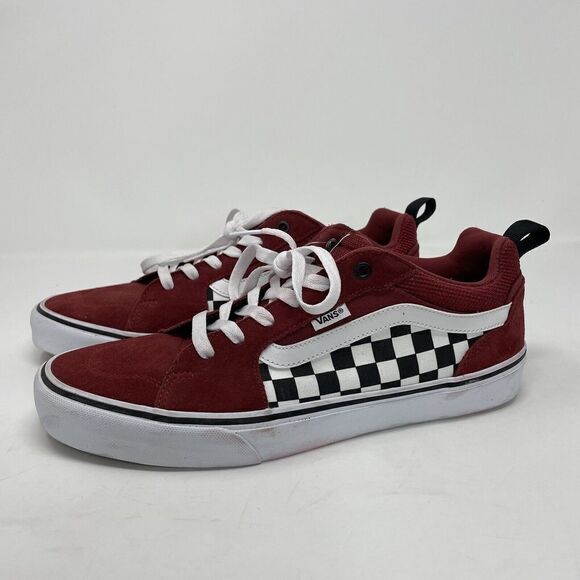VANS Sneakers Mens 11 Red Suede Filmore Skate Shoes NWOT Checkerboard - Picture 1 of 12